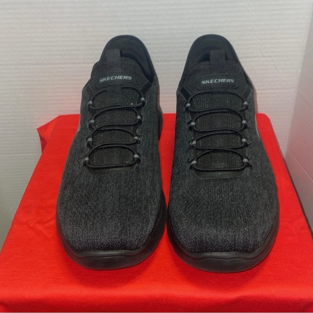 Skechers Black Sneakers with Knit Upper and Cushioned Sole